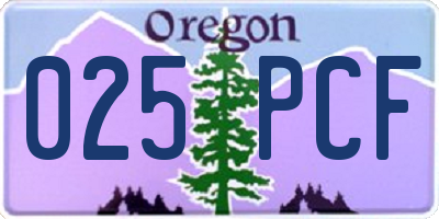 OR license plate 025PCF