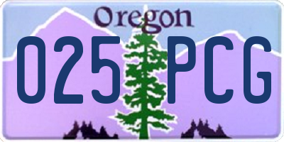 OR license plate 025PCG