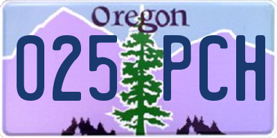 OR license plate 025PCH