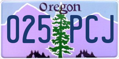 OR license plate 025PCJ