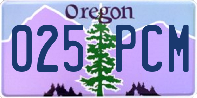 OR license plate 025PCM