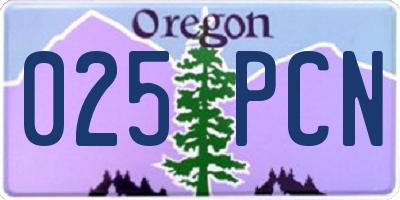 OR license plate 025PCN
