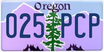 OR license plate 025PCP