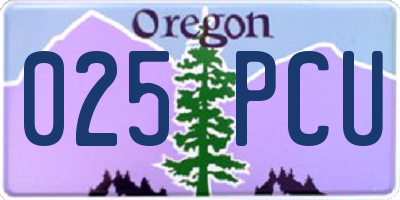 OR license plate 025PCU