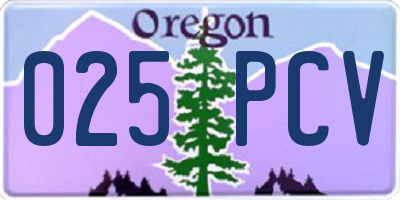 OR license plate 025PCV