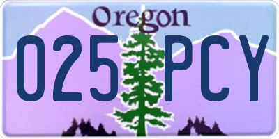 OR license plate 025PCY