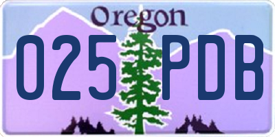 OR license plate 025PDB