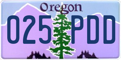 OR license plate 025PDD