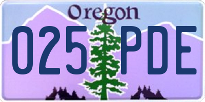 OR license plate 025PDE