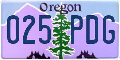 OR license plate 025PDG