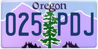 OR license plate 025PDJ