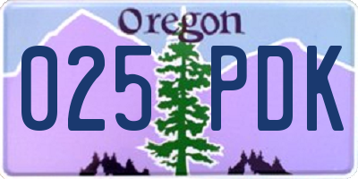 OR license plate 025PDK