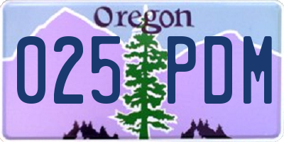 OR license plate 025PDM