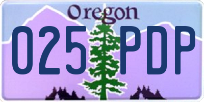 OR license plate 025PDP