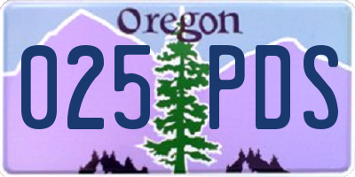 OR license plate 025PDS