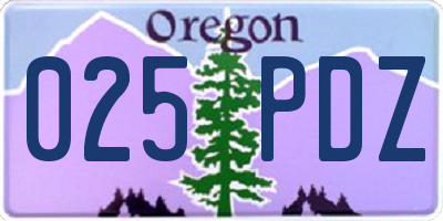 OR license plate 025PDZ