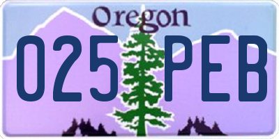 OR license plate 025PEB
