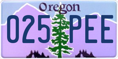 OR license plate 025PEE