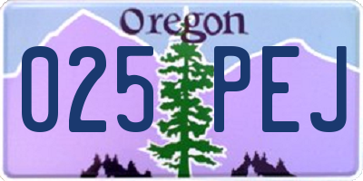 OR license plate 025PEJ
