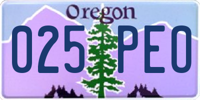 OR license plate 025PEO