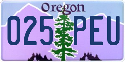 OR license plate 025PEU