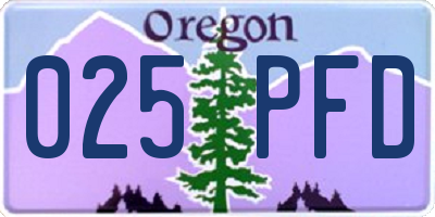 OR license plate 025PFD
