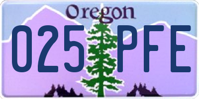 OR license plate 025PFE