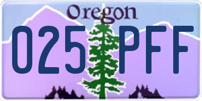 OR license plate 025PFF