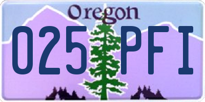OR license plate 025PFI