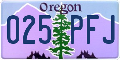 OR license plate 025PFJ