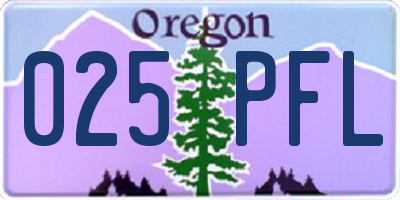 OR license plate 025PFL