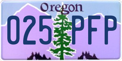 OR license plate 025PFP