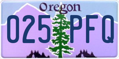 OR license plate 025PFQ