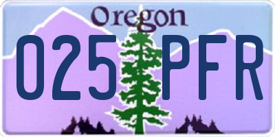 OR license plate 025PFR
