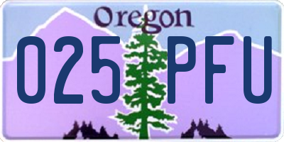 OR license plate 025PFU