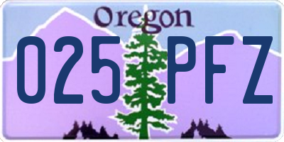 OR license plate 025PFZ