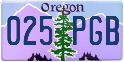 OR license plate 025PGB