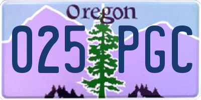 OR license plate 025PGC