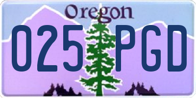 OR license plate 025PGD