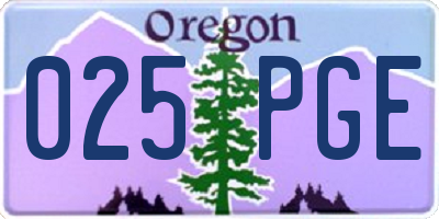 OR license plate 025PGE