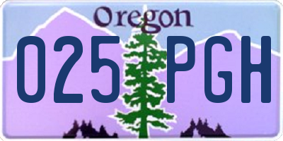OR license plate 025PGH