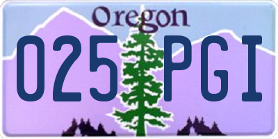 OR license plate 025PGI