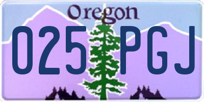 OR license plate 025PGJ