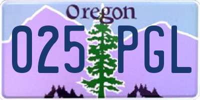 OR license plate 025PGL