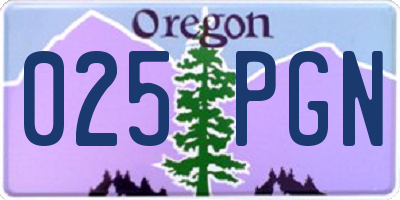OR license plate 025PGN