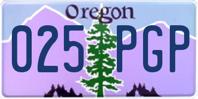 OR license plate 025PGP