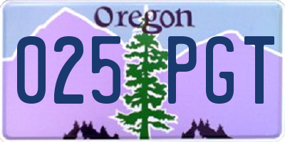 OR license plate 025PGT