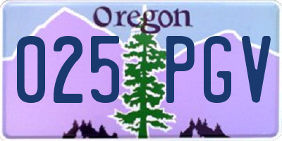 OR license plate 025PGV