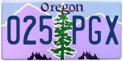 OR license plate 025PGX