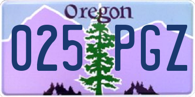 OR license plate 025PGZ